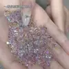 Rhinestones para decoración de uñas de estilo mixto, forma irregular, mini circonita rosa coñac translúcida con recubrimiento, accesorios de strass 5A transparentes como el hielo, con base puntiaguda pequeña