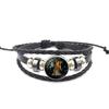 Pulsera de Cuero Trenzado de las Doce Constelaciones de AliExpress Joyería Europea y Americana Hecha a Mano DIY Pulsera de Cuentas para Mujer