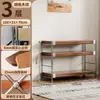 Prateleira multicamadas de piso, estante de armazenamento em aço e madeira estilo japonês para sala de estar, estante de livros, estante de exposição, estante de armazenamento para cozinha e varanda
