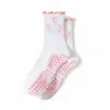 Calcetines de media pantorrilla para mujer con bordes rizados, estampado jacquard de frutas, calcetines para yoga, calcetines deportivos de fitness antideslizantes profesionales