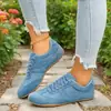 Zapatos de Mujer de Talla Grande Estilo Europeo y Americano Nuevos para la Primavera 2026, Zapatos Casuales Planos Ligeros y Cómodos, Zapatos de Mujer Versátiles con Cordones