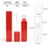 Fuente 4ml Petg Semitransparente Rojo Tubo Cuadrado de Gama Alta Tubo para Brillo de Labios Tubo Vacío para Brillo de Labios Tubo para Aceite Labial Tubo para Brillo de Labios Material de Empaque Cosmético