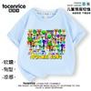 Camiseta Rhythm Box Infantil sprunki Roupas Algodão Puro Manga Curta Top Verão Roupa Infantil Jogo de Música Envolvente Maré