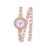 Reloj de Pulsera para Mujer de Moda Transfronterizo Nuevo Estilo Incrustado de Diamantes Lleno de Diamantes y Circonitas Pulsera Envuelto Venta al por Mayor de Comercio Exterior