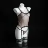 Lemon Story Lingerie Sexy Estilo Desejo Puro Expondo o Peito Profundo Pernas Afinando Macacão Fofo Japonês Sexy com Estampa de Leopardo e Alças