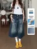 Shorts de mezclilla de pierna ancha rectos holgados de cintura alta para mujer, estilo retro americano, verano 2026