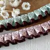 Ponto Rosa Café Borda de Renda Dupla Camada Cor Bloqueio Fino Material DIY para Decoração de Bolsa Fita Porta-Cartão Decoração