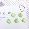 Accesorios de manicura con temática de peces de océano más vendidos transfronterizos: degradado de dibujos animados, 3D, dijes para uñas vestibles y decoraciones de resina