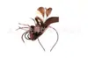 Venta caliente de Amazon sombrero bombín vintage de plumas accesorios para el cabello precioso tocado de sombrero bombín de satén sombrero de actuación nupcial europeo y americano