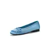 Sapatos Rasos de Cetim com Laço para Mulheres, Novo Estilo de Primavera Bico Redondo Doce Sapatilhas com Laço para Mulheres