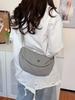 20285 Bolso Cruzado de Hombro Único Casual Versátil Ligero Color Sólido Simple Cómodo Correa Ancha Bolso Tipo Bollo para Mujer