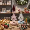 Regalo de Navidad: Adorno navideño giratorio de árbol de Navidad sólido de vidrio de Zibo, una artesanía de vidrio creativa para decoración de coche o escritorio