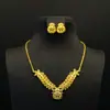 Aretes Collar de Joyería Estilo Medio Oriente Transfronterizos Juego para Mujer Latón Chapado en Oro Collar Pendientes Juego Joyería de Moda