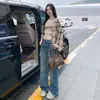 Jeans acampanados de pierna recta de tiro bajo estilo americano 8839 para mujer, nuevo modelo otoño 2026, pantalones anchos holgados y adelgazantes de Yichun