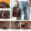 Bolso bandolera de piel de vaca de capa superior vintage transfronterizo para hombre, con asa superior, bolso de hombro