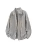 Chaqueta de Solapa Estampado de Zebra para Hombre Otoño Americana Holgada Retro Top 2025 Nueva Moda Marca Tendencia Chaqueta Casual