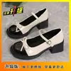 Zapatos Mary Jane retro de tacón grueso con lazo, Zapatos de tacón alto de piel pequeños estilo Chanel, Estilo francés, Nueva colección primavera 2026
