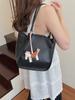 Bolso Tote Vertical de Estilo Coreano Estilo Perezoso con Textura de Guijarro Gran Capacidad Bolso Cubo de Hombro para Axila Estilo Coreano de Nicho para Mujer