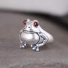 Nuevo Anillo Sapo Dorado de la Suerte Personalidad de Mujer Estilo Étnico Retro Moda Sapo Abertura Ajustable Anillo de Rana