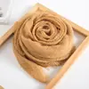 Chal de Borla Corta Más Vendido Transfronterizo Bufanda de Algodón y Lino Estilo Japonés Bufanda Larga Ligera de Seda de Color Sólido Versátil Plisada Pañuelo para la Cabeza de Mujer