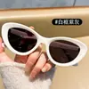 S5009 Gafas de Sol Unisex de Moda Ligeras con Montura Irregular Estilo Ojo de Gato Venta al por Mayor Marco Negro Clásico Gafas de Sol Color Té