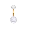 Set de 10 Piezas de Uñas para Ombligo de Acero Inoxidable con Flor Dorada y Forma de Pastel Redondo, Joyería Piercing