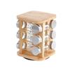 Especiero Cuadrado de Bambú Personalizado Base de Madera Multifuncional Especiero de Cocina para el Hogar Especiero Giratorio de Múltiples Rejillas