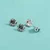 Prata Esterlina S925 Botão Folha de Lótus Botão Pulseira de Corda Artesanal DIY Pulseira de Cristal Fivela de Fecho Contas Espaçadoras Acessórios