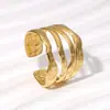 Anillo de Acero Inoxidable Europeo y Americano Transfronterizo para Mujer, Abierto, No se Desvanece, Goteo de Aceite, Simple, Moderno y Personalizado, Joyería para Mano de Mujer