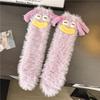 Calcetines Divertidos Feos Lindos para Mujer Otoño e Invierno Felpa Lindo Monstruo Calcetines Forro Polar Coral Engrosado para Dormir en Casa Mao Mao Calcetines de Piso
