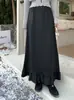 Saia Feminina Huang Zheng Retro Cintura Elástica Cor Lisa Cintura Alta Inverno Emagrecedora Para Ir ao Trabalho 145Qy985