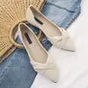 Sapatilhas Apontadas Estilo Noite para Mulheres, Sapatos Rasos Confortáveis de Couro Macio para o Dia a Dia, Sapatos Novos Slip-On Antiderrapantes