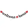 Bandera de Tirar de Bienvenida a Casa con Purpurina Transfronteriza Bandera de Tirar de Bienvenida a Casa para Cumpleaños Banner de Decoración para Fiesta de Boda