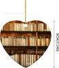 23 Novas Decorações de Natal Amantes de Livros Coração Decorações de Bibliotecário Penduricalhos para Carro Decorações para Casa