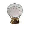 Maçaneta de cristal de vidro maçaneta de gaveta de liga de zinco base de anel transparente maçaneta de esfera multifacetada maçaneta de esfera de vidro