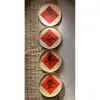 Estante de Bambú para Carnes Curadas Colgantes Estante de Exhibición de Productos de Granja de Ocio con Techo Estante Retro Exhibición Abierta de Restaurante Metabo