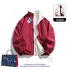 Chamarra NASA Otoño e Invierno color vino tinto para Hombre y Mujer Doble Cara Marca de Moda para Pareja Cuello Vertical Protección Solar Chamarra Versátil de Moda