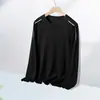 Nueva camiseta de manga larga para hombre 2026, top elástico de primavera y otoño, capa base holgada de peso pesado, camisa de manga corta para hombre