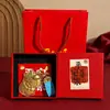 Chaveiro de Ouro Puro 999 Ano do Carneiro Alça para Celular Pingente de Bolsa Festival do Meio Outono Evento Dia Nacional Pequeno Presente Atacado