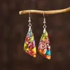 Pendientes colgantes de piedra emperador de colores de moda en Amazon, forma de gota, para mujer, temperamento bohemio, pendientes multicolor