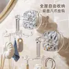 Gancho de cozinha, suporte de armazenamento giratório, conjunto de utensílios de cozinha, não requer furadeira, suporte de armazenamento com gancho giratório com ventosa forte para pendurar na cozinha