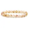 Pulseira de Cristal Amarelo Tower Natural Youjia Jewelry com Círculo Único e Cristal Amarelo Dourado com Algodão Branco Pulseira de Pedra Natural