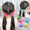 Novos Scrunchies de Rede com Flor de Rosa de Alta Elasticidade para Meninas, Múltiplas Faixas Elásticas Resistentes Que Não Danificam o Cabelo, Lindas Faixas de Cabelo Florais