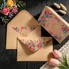 Sobre de Papel Kraft con Flor Grande, Sencillo y Fresco, Tarjeta de Felicitación Hecha a Mano de Alta Gama, Tarjeta de Invitación, Especial para Enviar por Correo