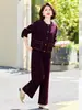 Elegante conjunto de jaqueta jeans estilo mãe para mulheres, meia-idade e idosos, conjunto fino de duas peças da moda para primavera e outono, estiloso e nobre para primavera e outono