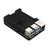 Carcasa de aleación de aluminio para Raspberry Pi 4B, carcasa con refrigeración de doble ventilador, carcasa protectora metálica para Raspberry Pi, compatible con la 4ª generación B