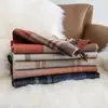 Bufanda de Lana Personalizada de Año Nuevo con Tacto de Alta Gama, Unisex, Engrosada, Nuevo Estilo Otoño e Invierno, Patchwork a Cuadros, Bufanda Cálida para el Cuello