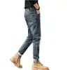 Jeans azul vintage de alta qualidade para homens, corte slim, estilo americano moderno, calça comprida elástica, novo modelo versátil para a primavera de 2026