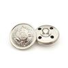 Botão de metal de couro de cobre estilo britânico coroa leão duplo oco botão de cobre casaco de lã sobretudo terno botão costurado à mão