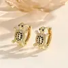 Pendientes de Tortuga con Circonita de Moda Transfronteriza Exquisita Joyería para Mujer Versátil de Moda Pendientes de Chapado en Oro Más Vendidos